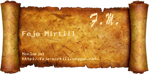 Feje Mirtill névjegykártya